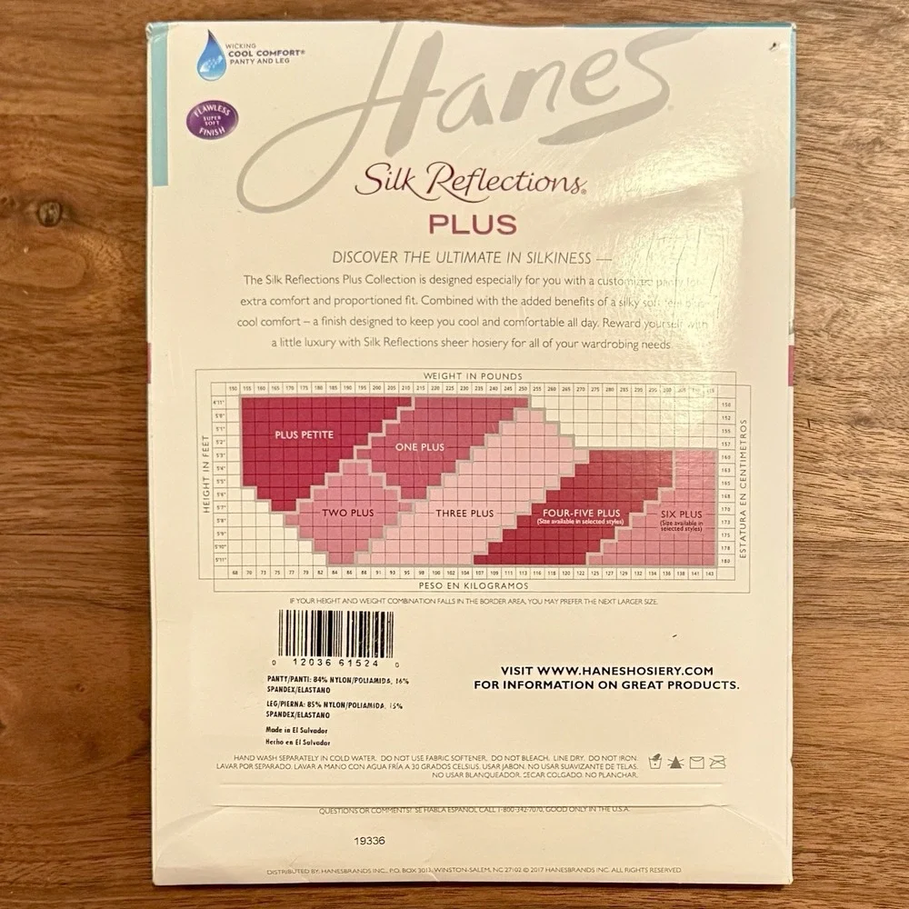 Hanes Silk Reflections Control Pantyhose Plus 2X Black Silky Sheer Enhanced Toe